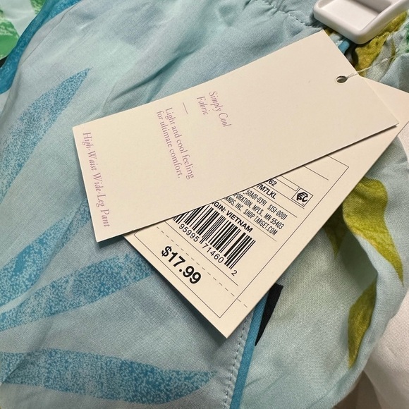 Tropical print high waist wide leg pants XS - Picture 5 of 6